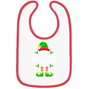 Discover The Oldest Elf Funny Christmas Bibs