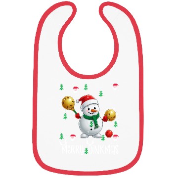 Discover Merry Dinkmas with Christmas Pickleball Snowman Bibs