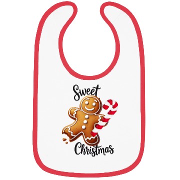 Discover Happy gingerbread man with candy cane Bibs