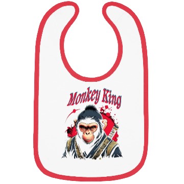 Discover Monkey King Warrior – Bold Samurai Ape Artwork Bibs