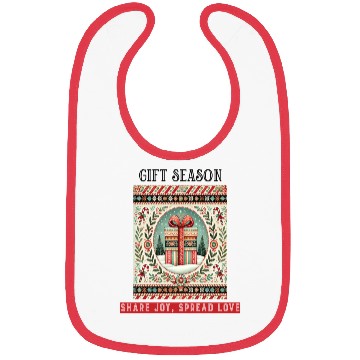Discover Gift Season, Share Joy, Spread Love Holiday Design Bibs