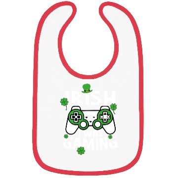 Discover Irish I was Gaming St Patricks day Shamrock Bibs