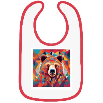 Discover Bear Abstract Bright Triangles Bibs