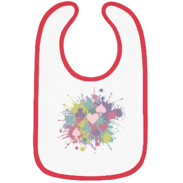 Discover Paint Splatter Playing Card Suits Design Bibs