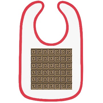 Discover Greek Meander Key Squares Pattern Brown Bibs