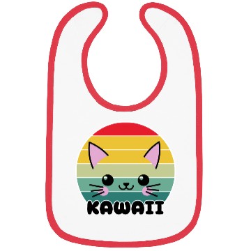 Discover Kawaii Cat Face, Cat Lovers Bibs