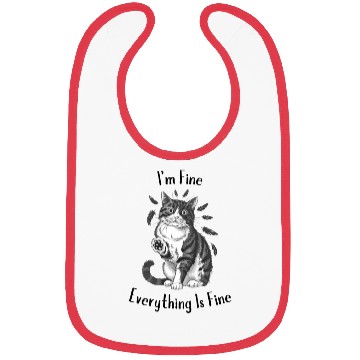 Discover Black Cat Says I'm Fine Everything Is Fine Bibs