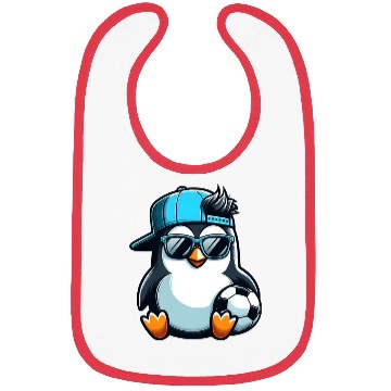 Discover Cute Penguin Cartoon Soccer Player Bibs