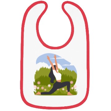 Discover Yoga Pose Woman With Flowers Bibs