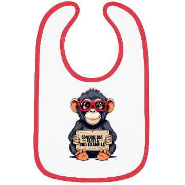 Discover Playful Chimpanzee with Sunglasses and Humorous Bibs