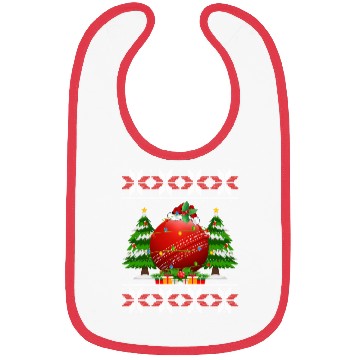 Discover Cricket Ball Christmas Bibs