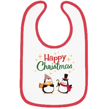 Discover Cute cartoon penguins celebrating Christmas Bibs