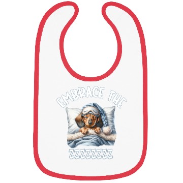 Discover Embrace the ZZZZ cute sleeping Dachshund Bibs