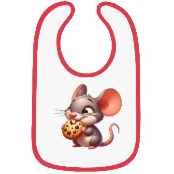 Discover Cute cartoon mouse with crispy cookie Bibs