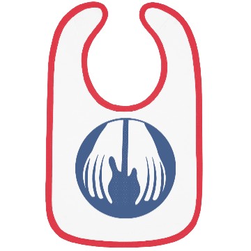 Discover Guitar being held by two hands in this fun optical Bibs