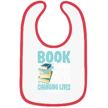 Discover Book Lover Turning Pages Changing Lives Design Bibs