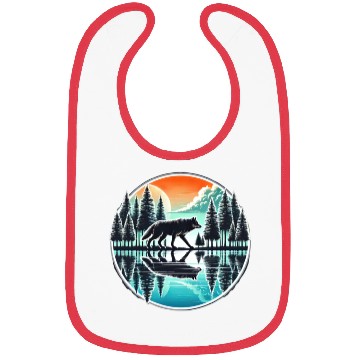 Discover wolf forest Reflection Scenic Wilderness lovers Bibs