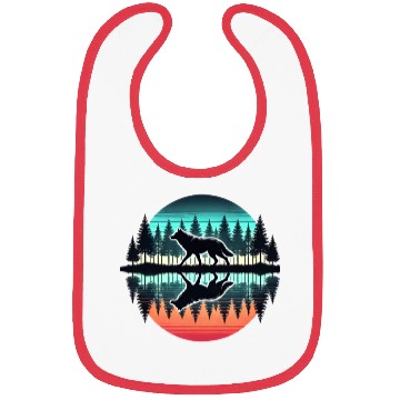 Discover wolf forest Reflection Scenic Wilderness lovers Bibs
