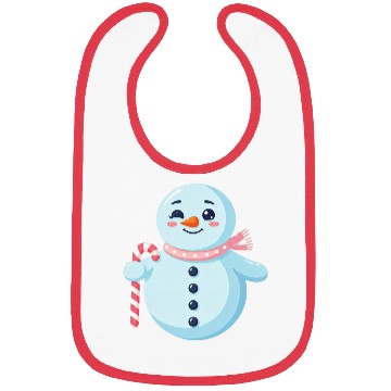 Discover Whimsical Snowman with Candy Cane Bibs