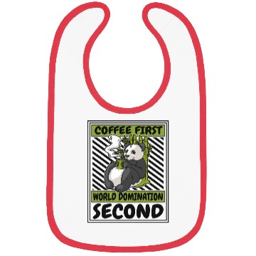 Discover Coffee First World Domination Second Panda Bear Bibs