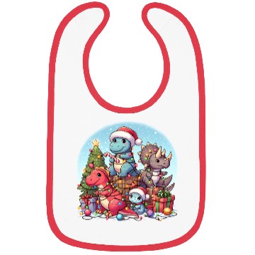 Discover Dinosaurus Christmas tree Bibs