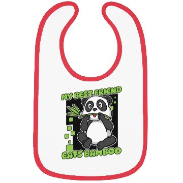 Discover My Best Friend Eats Bamboo Panda Bear Friend Bibs