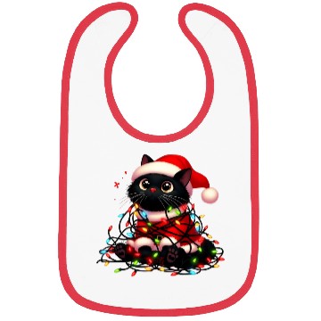 Discover Christmas Kitty Tangled in Holiday Lights Bibs