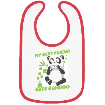 Discover My Best Friend Eats Bamboo Panda Bear Friend Bibs