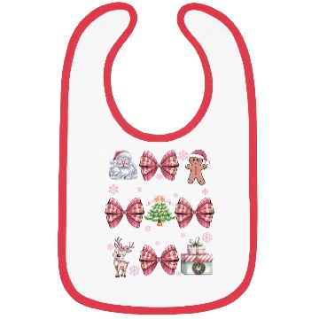 Discover Merry Christmas, Christmas Coquette Bow Bibs