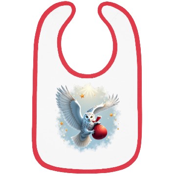 Discover Snowy Owl Carrying Christmas Gift Bag Bibs