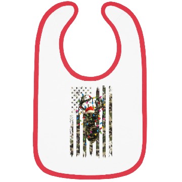 Discover American Flag Christmas Camo Hunting Reindeer Xmas Bibs