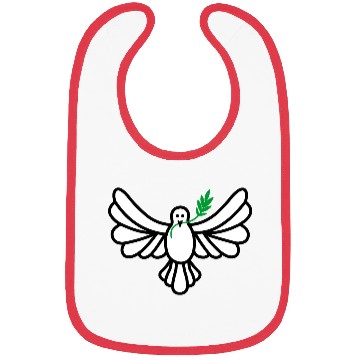 Discover White dove green branch Bibs