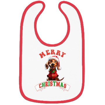 Discover Merry Christmas Dachshund cute Santa Dog Bibs