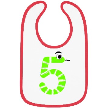 Discover Vibrant Geometric Snake Number 5 Bibs