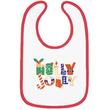 Discover Playful Textured Holly Jolly Bibs
