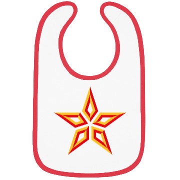 Discover Star Design (Five-Pointed / Yellow Red) Bibs
