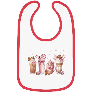 Discover Christmas Pink Coffee, Merry Christmas Bibs