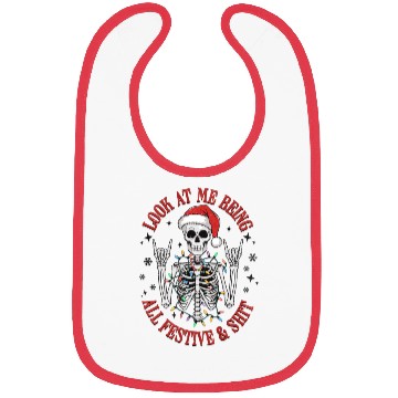 Discover Funny Christmas Skeleton Look At Me Bibs