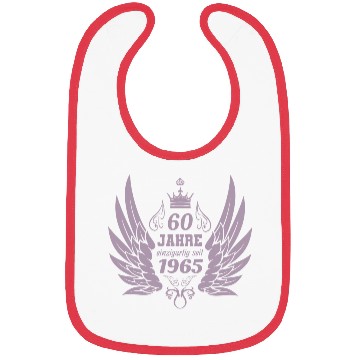 Discover 60 years unique since 1965 angel wings Bibs