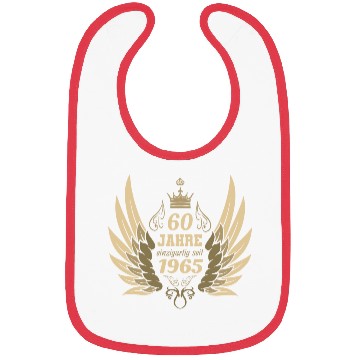 Discover 60 years unique since 1965 angel wings Bibs