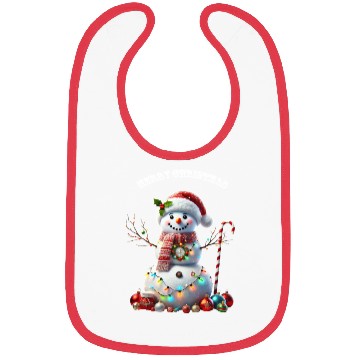 Discover Christmas Holiday Snowman with Decorations URM Bibs