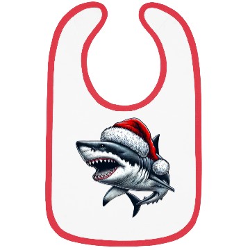 Discover Santa Shark Christmas Bibs