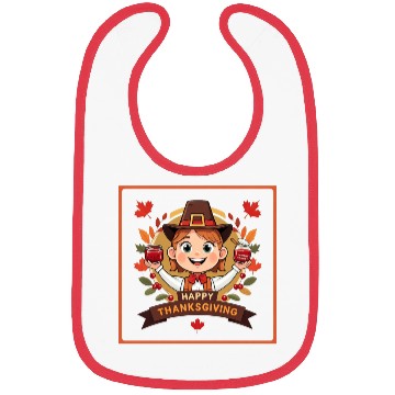 Discover A cute child celebrate Happy Thanksgiving Bibs