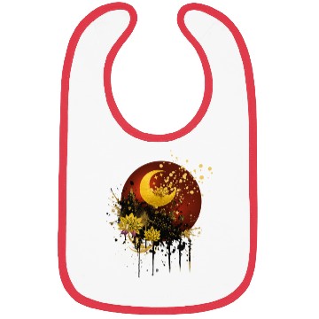 Discover Celestial Lotus Moon Spray Design Bibs