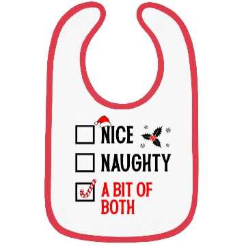 Discover Nice, Naughty, or Both Christmas Bibs