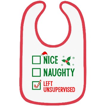 Discover Left Unsupervised Christmas Checklist Bibs