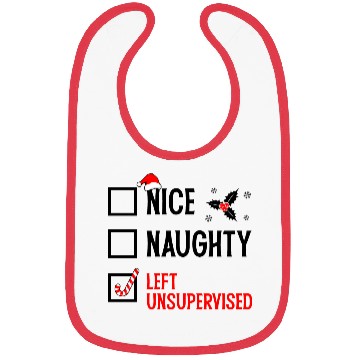 Discover Left Unsupervised Christmas Checklist Bibs