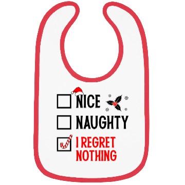Discover Nice Naughty I Regret Nothing Christmas Bibs