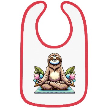 Discover Meditative Sloth with Lotus Flowers Tranquility Bibs