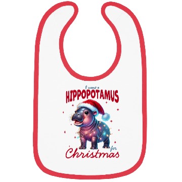 Discover Hippo Christmas, Merry Christmas Bibs